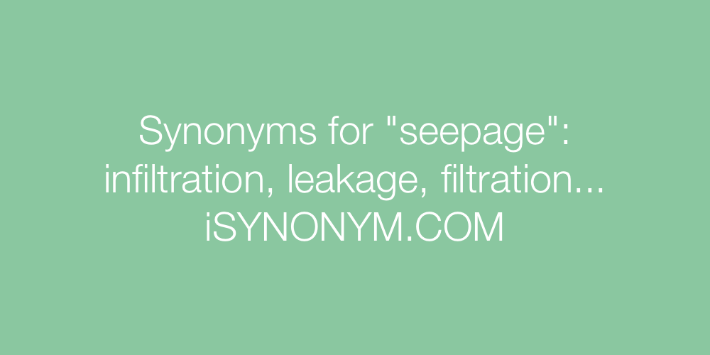 Synonyms seepage
