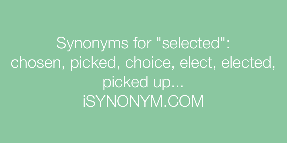 Synonyms selected