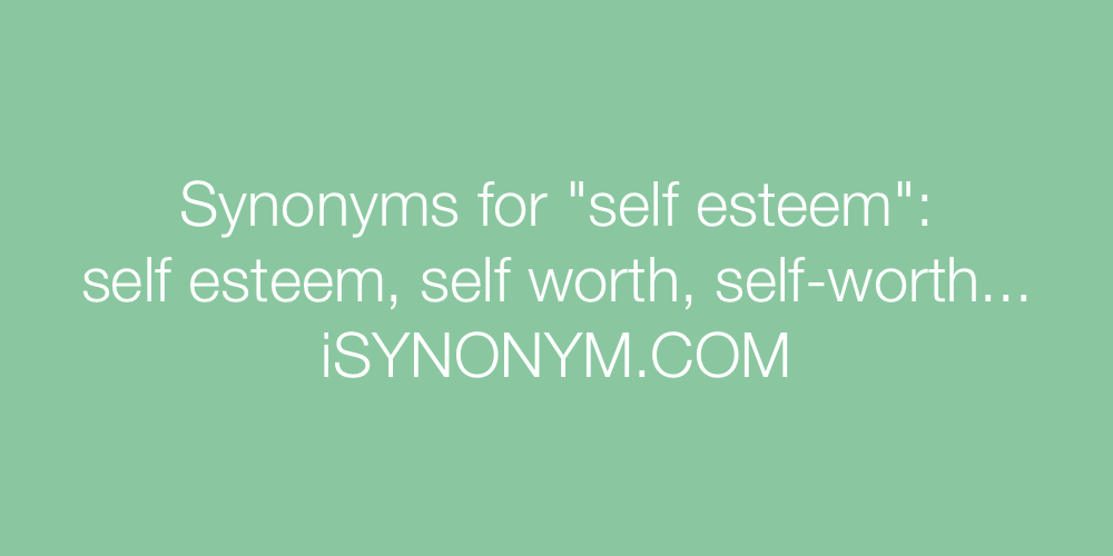 Synonyms self esteem