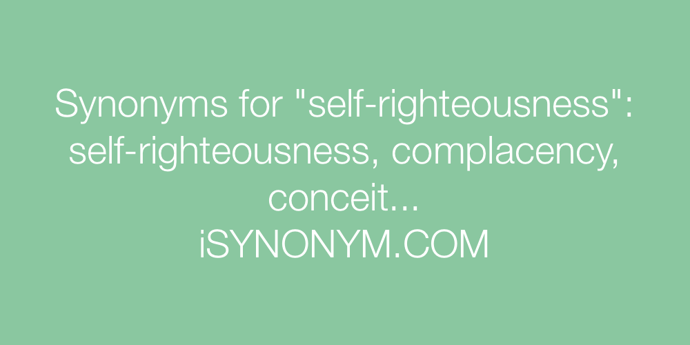 Synonyms self-righteousness