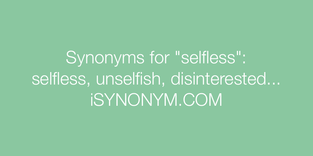 Synonyms selfless