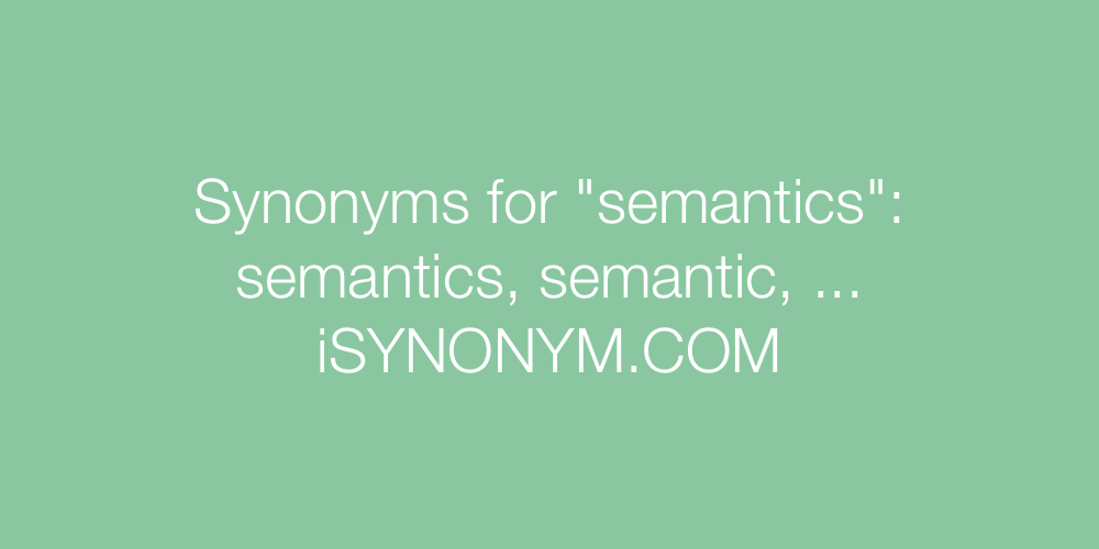 Synonyms semantics