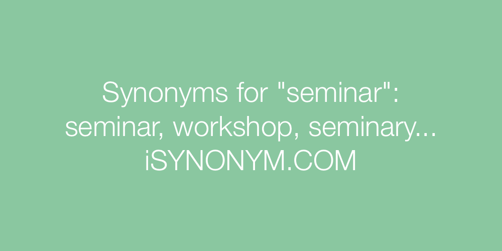 Synonyms seminar
