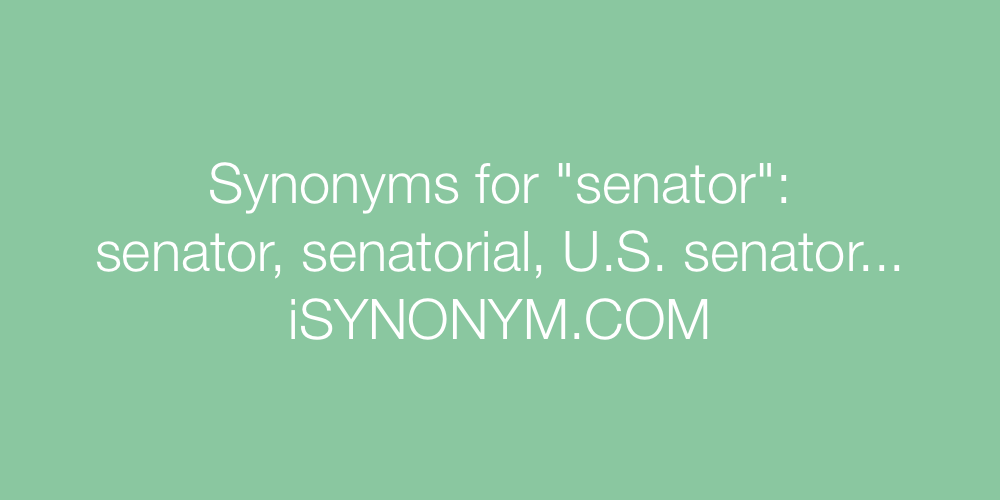 Synonyms senator