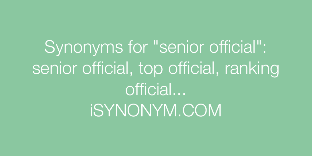 Synonyms senior official