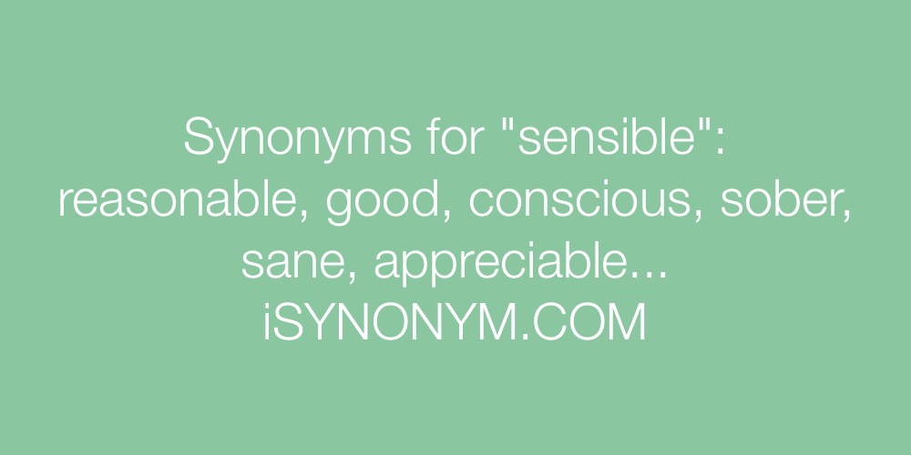 Synonyms sensible