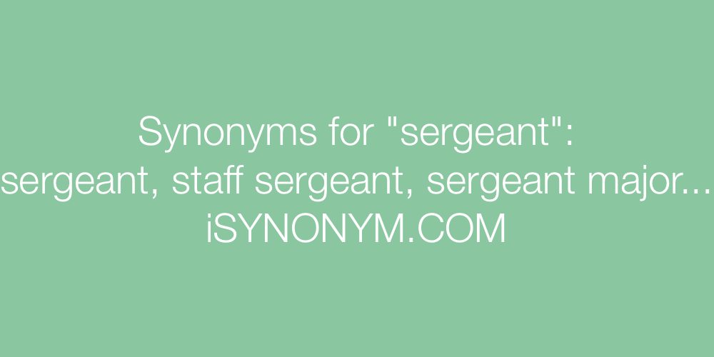 Synonyms sergeant