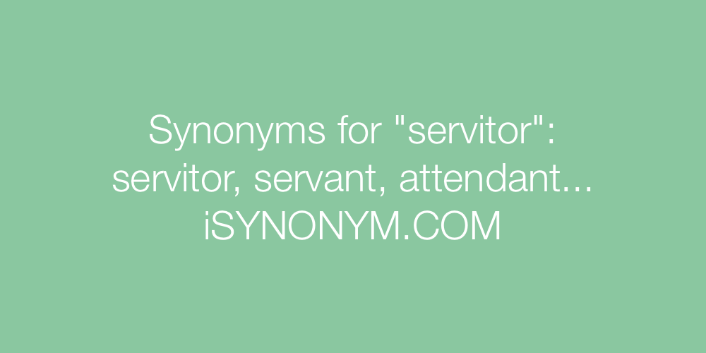 Synonyms servitor