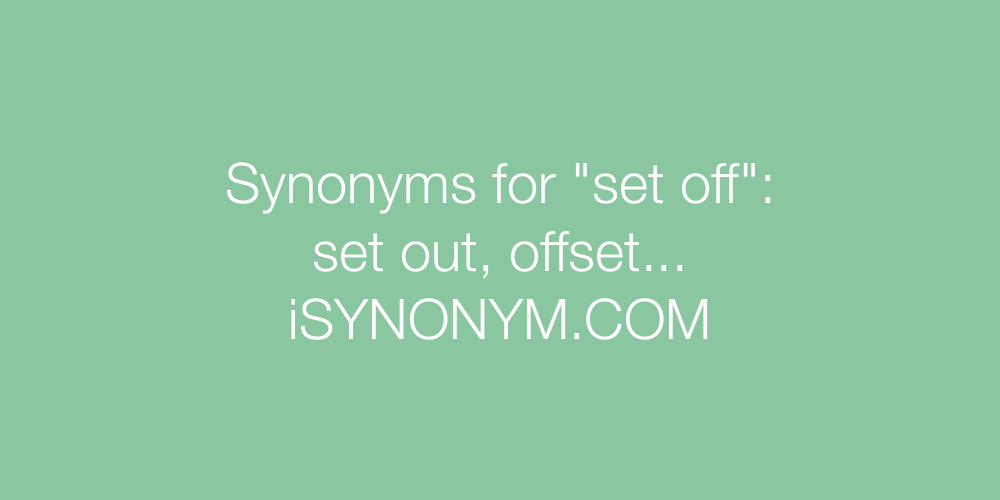 Synonyms set off