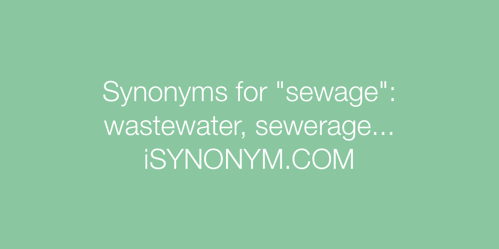 Synonyms sewage