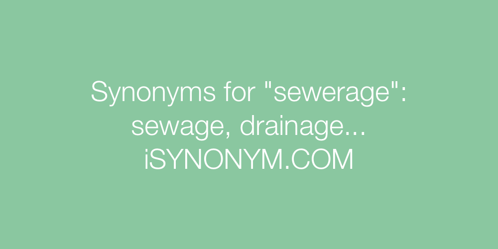 Synonyms sewerage