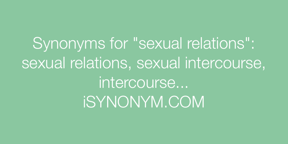 Synonyms sexual relations