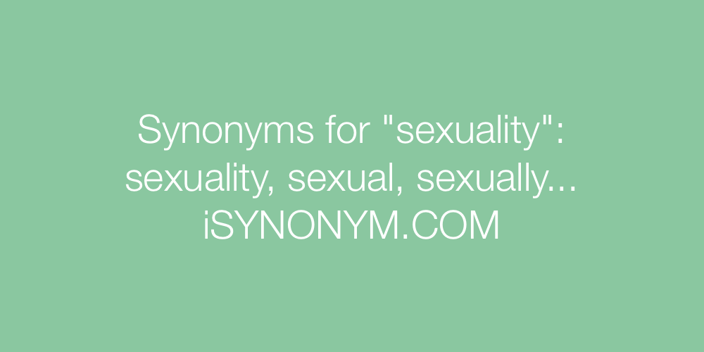 Synonyms sexuality