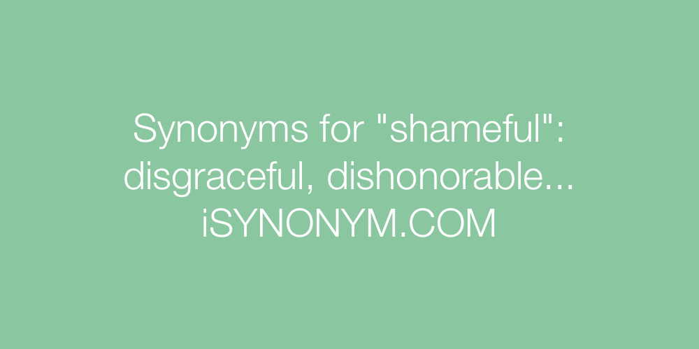 Synonyms shameful