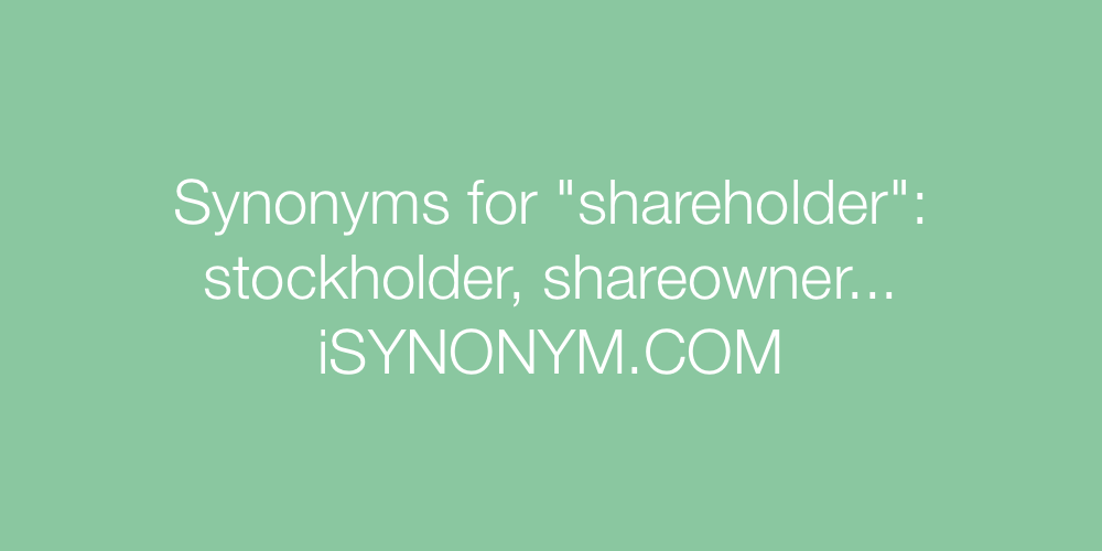 Synonyms shareholder