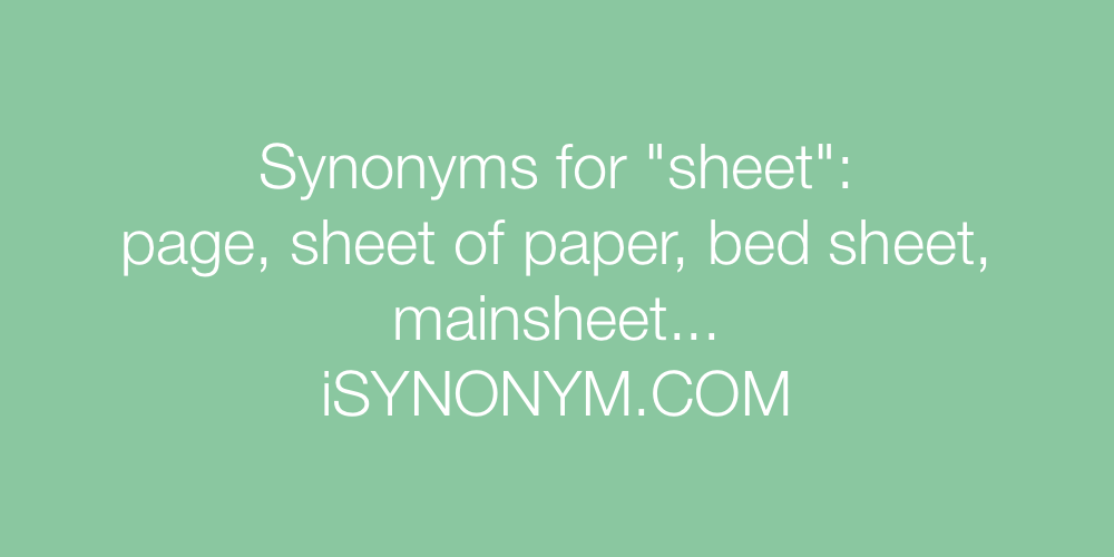 Synonyms sheet