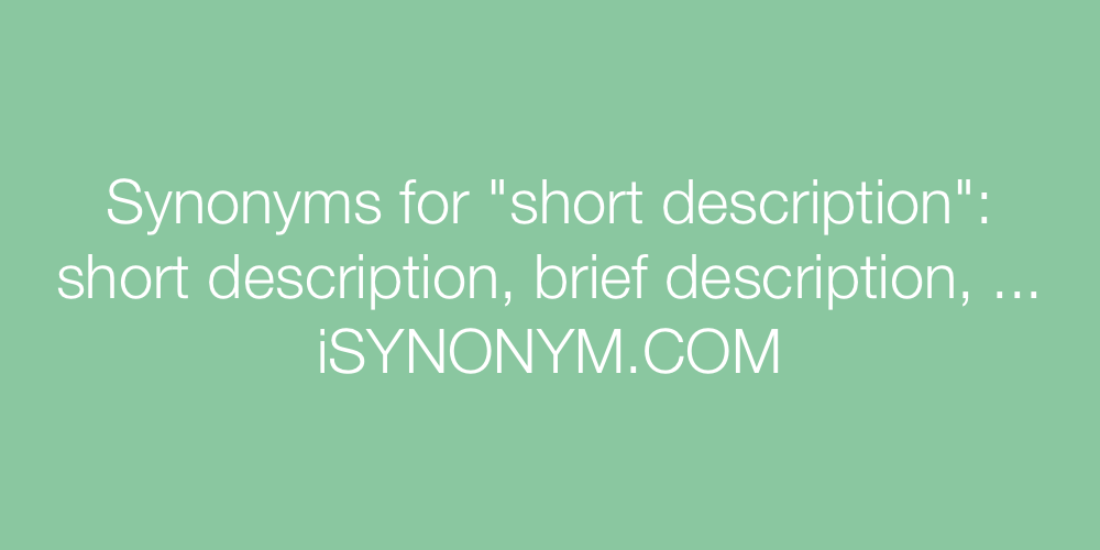 Synonyms short description