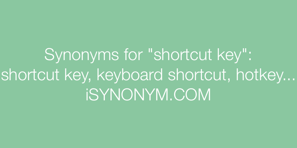 Synonyms shortcut key