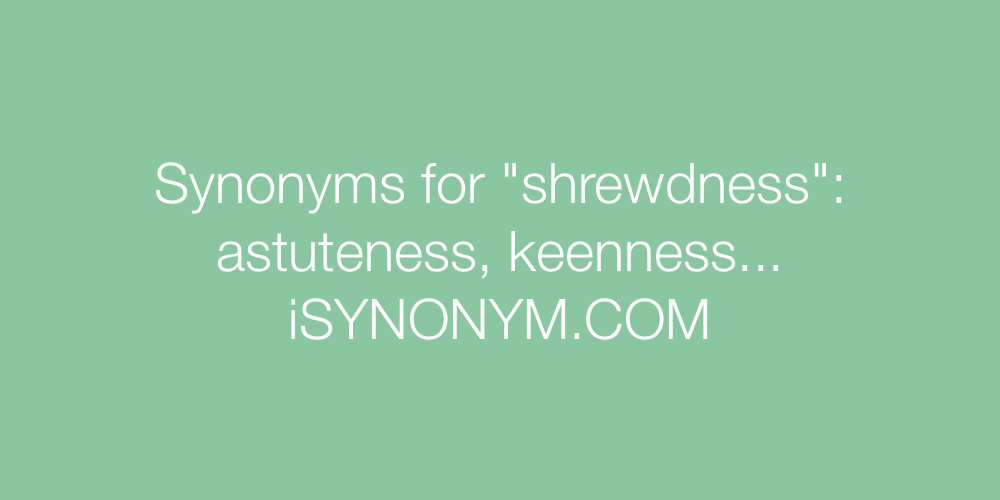Synonyms shrewdness