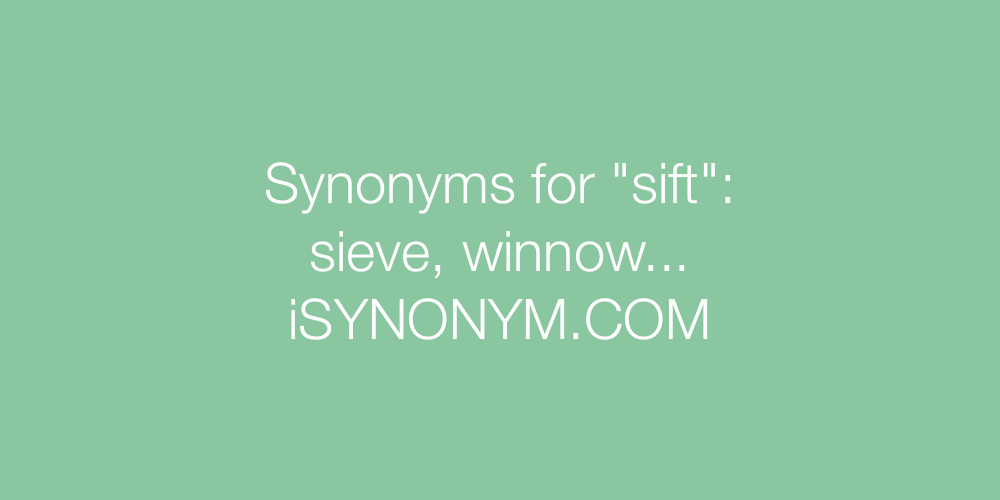 Synonyms sift