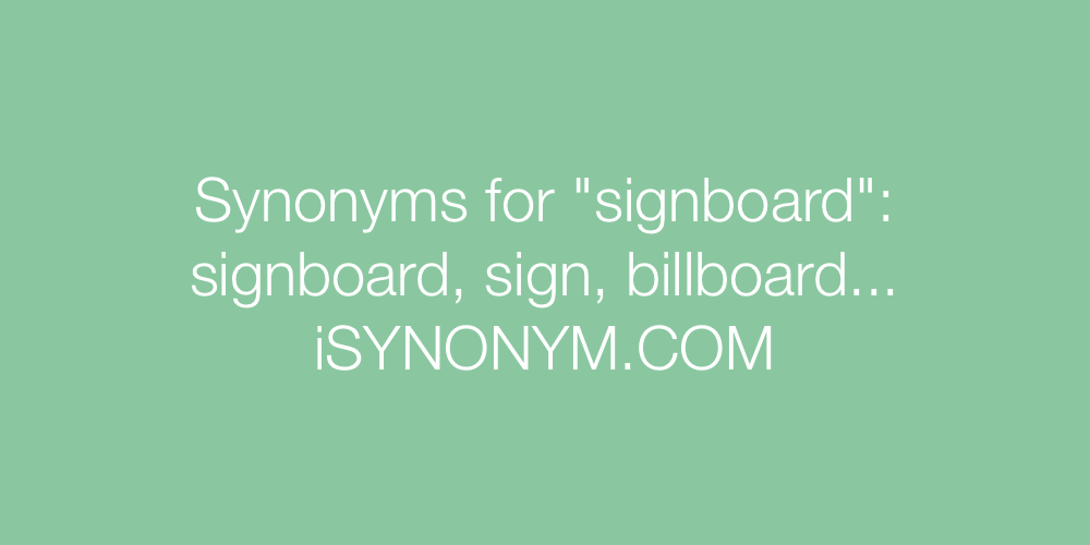 Synonyms signboard