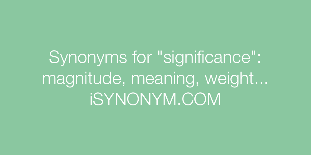 Synonyms significance