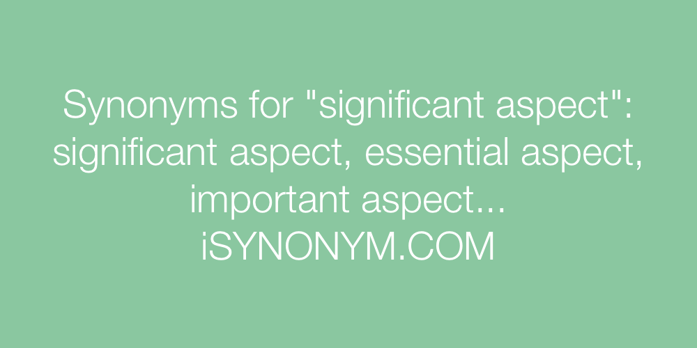 Synonyms significant aspect