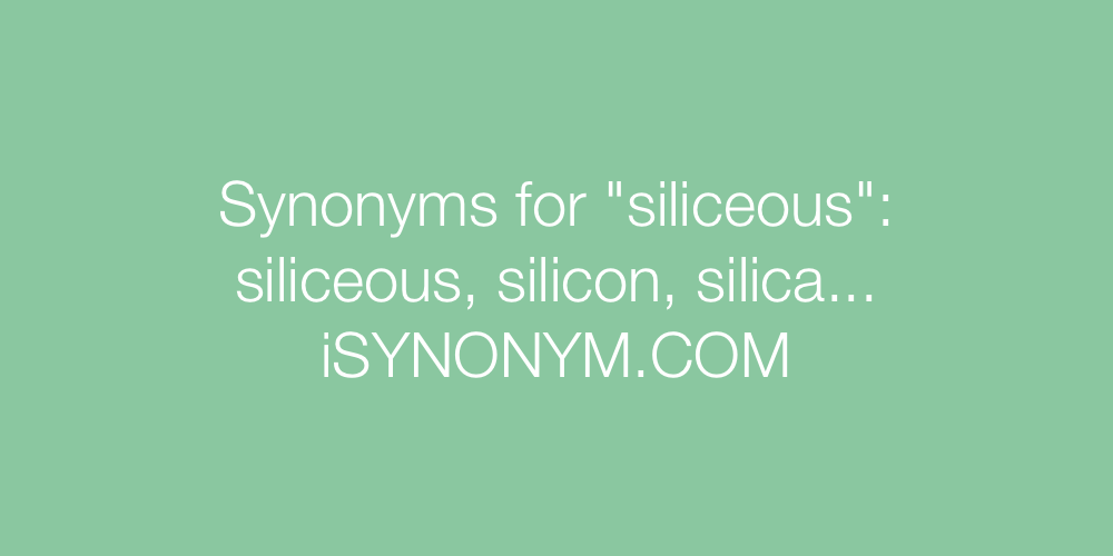 Synonyms siliceous