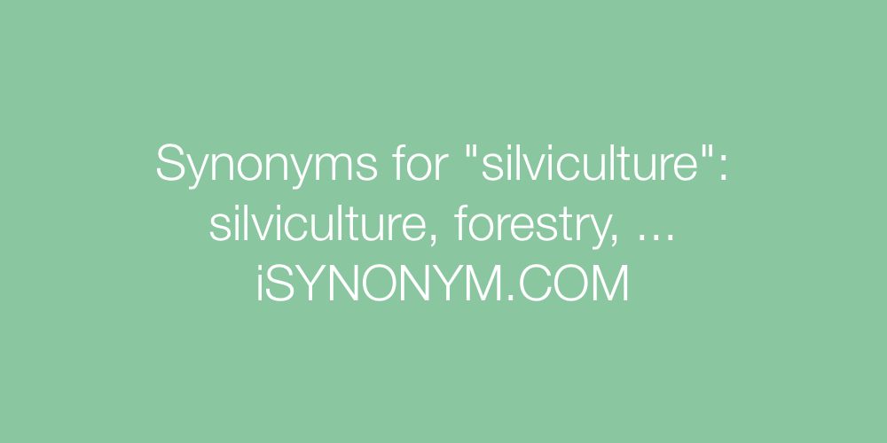 Synonyms silviculture