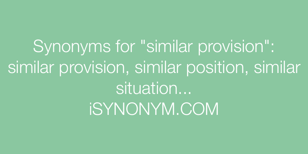 Synonyms similar provision