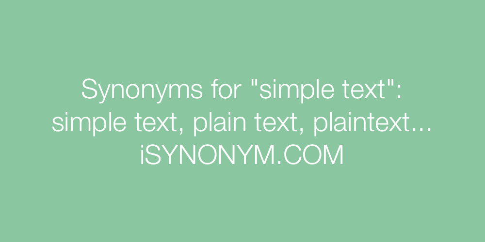 Synonyms simple text