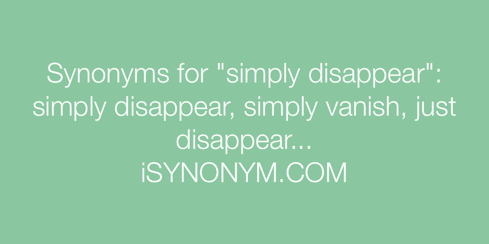 Synonyms simply disappear