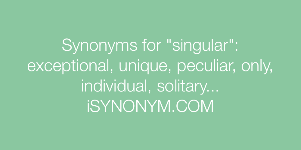 Synonyms singular