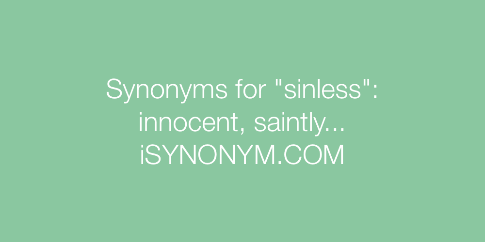 Synonyms sinless
