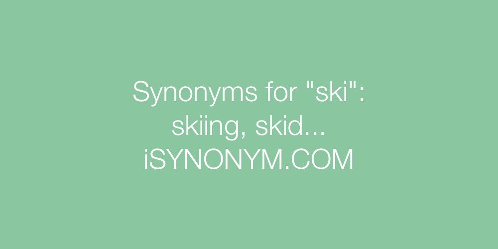 Synonyms ski