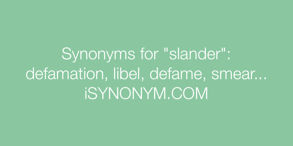Synonyms slander