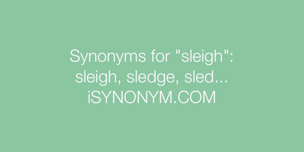 Synonyms sleigh