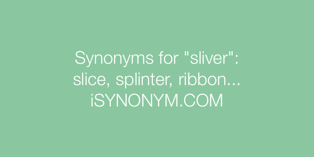 Synonyms sliver