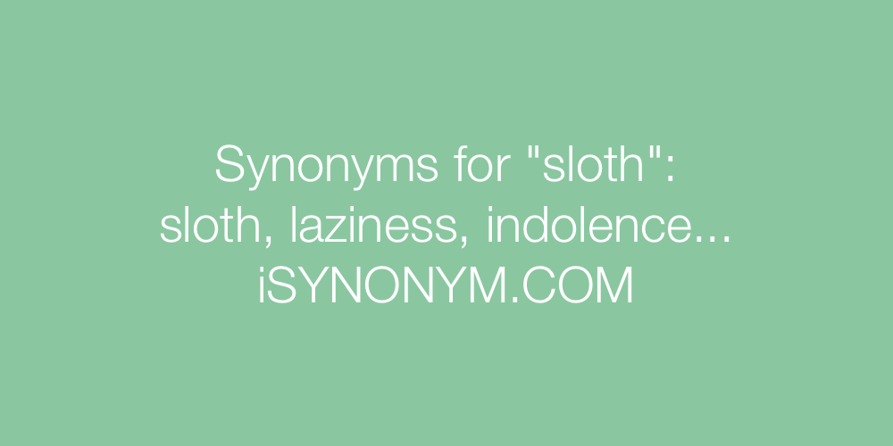 Synonyms sloth