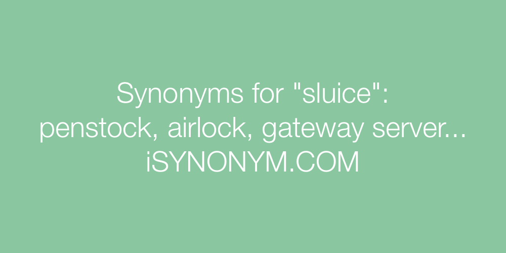 Synonyms sluice