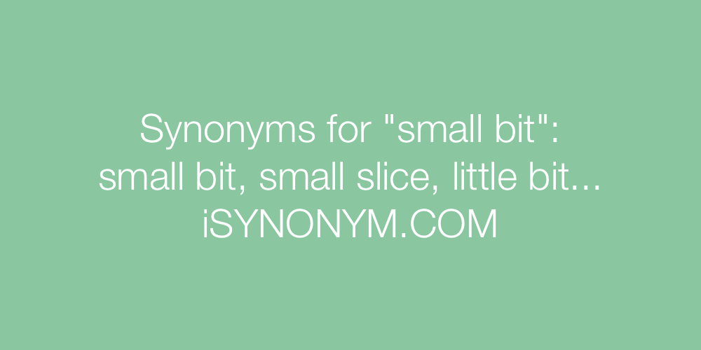Synonyms small bit