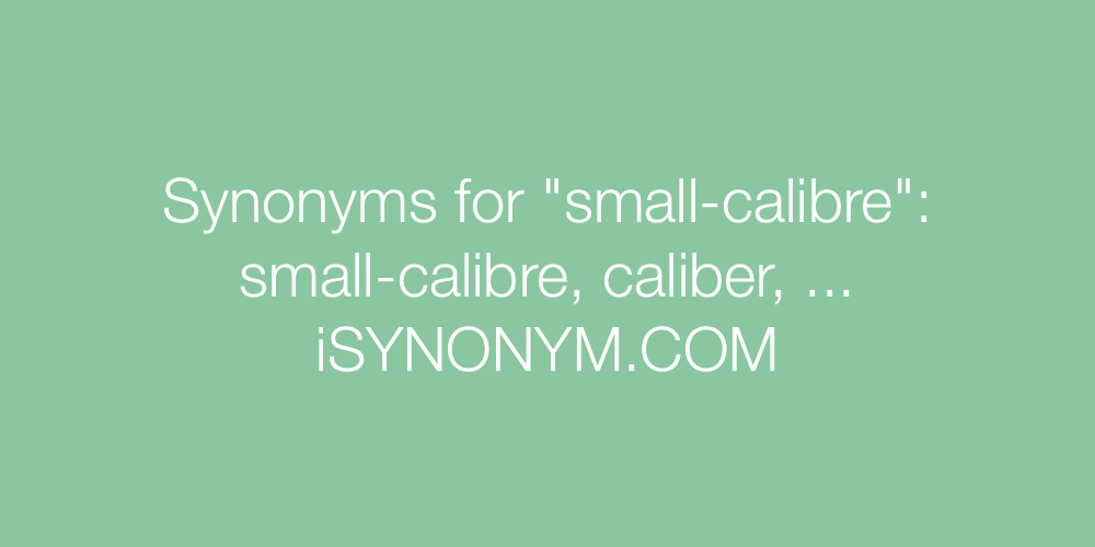 Synonyms small-calibre