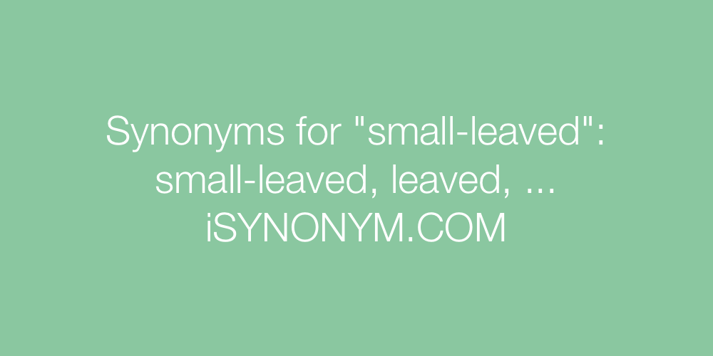 Synonyms small-leaved