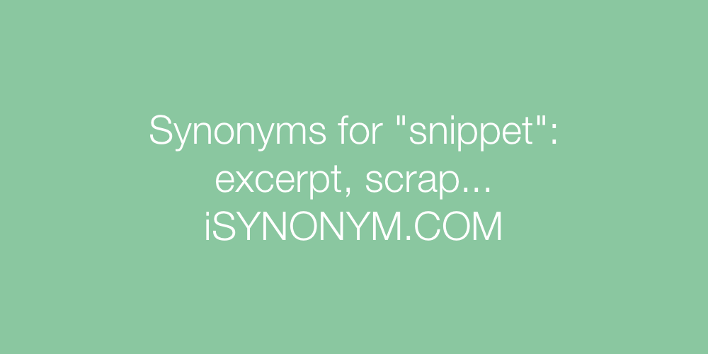 Synonyms snippet