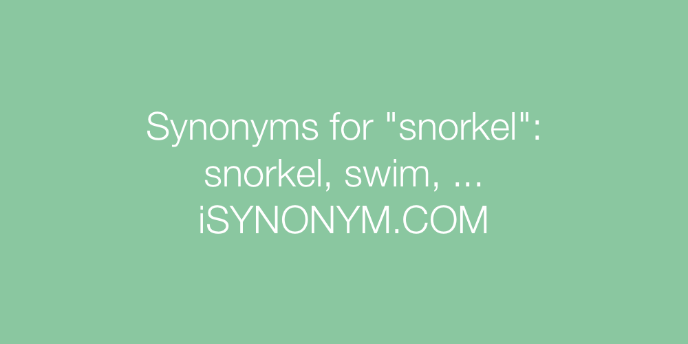 Synonyms snorkel