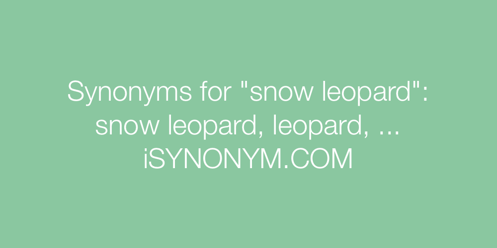 Synonyms snow leopard