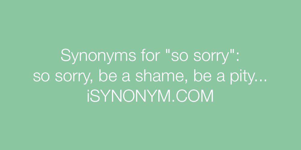 Synonyms so sorry