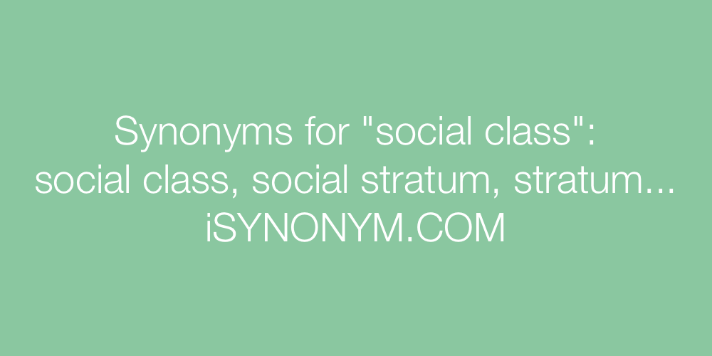 Synonyms social class