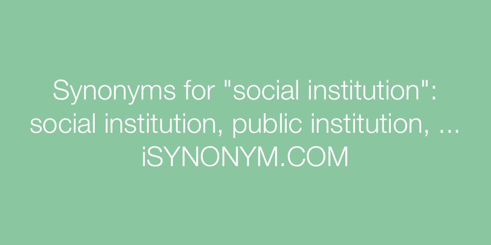 Synonyms social institution