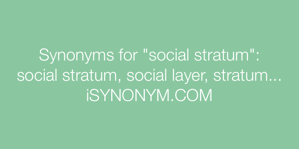 Synonyms social stratum